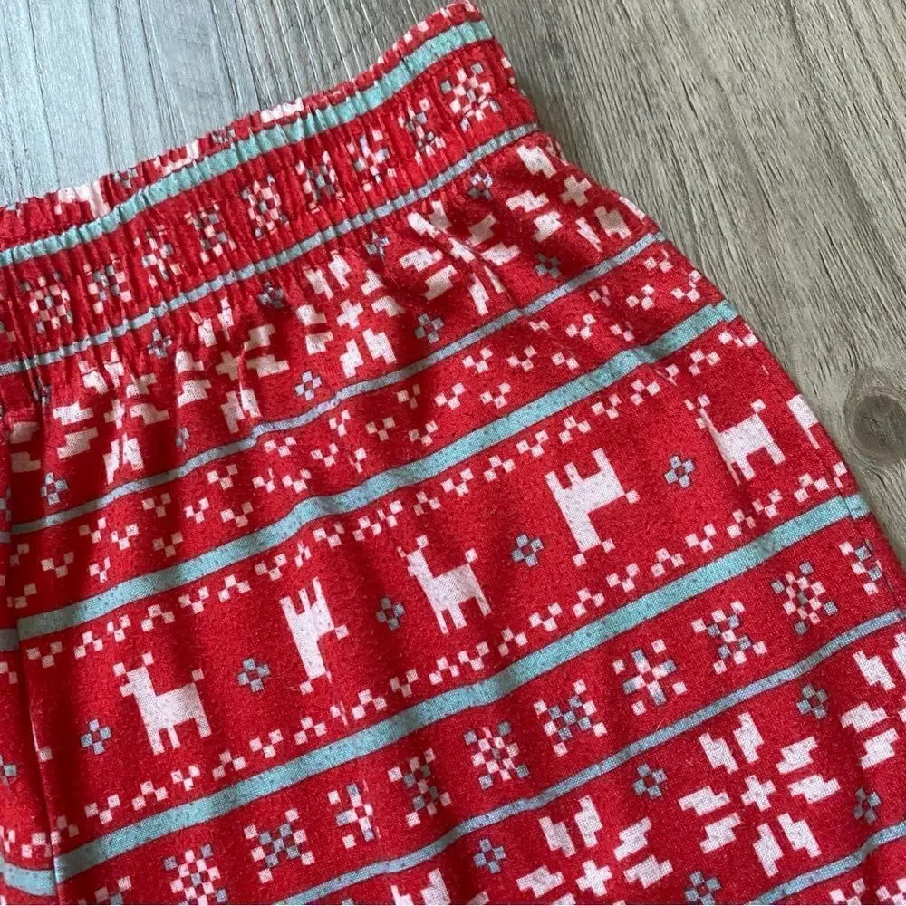 Cat & Jack Pajama Pants Red White Holiday Medium Boys